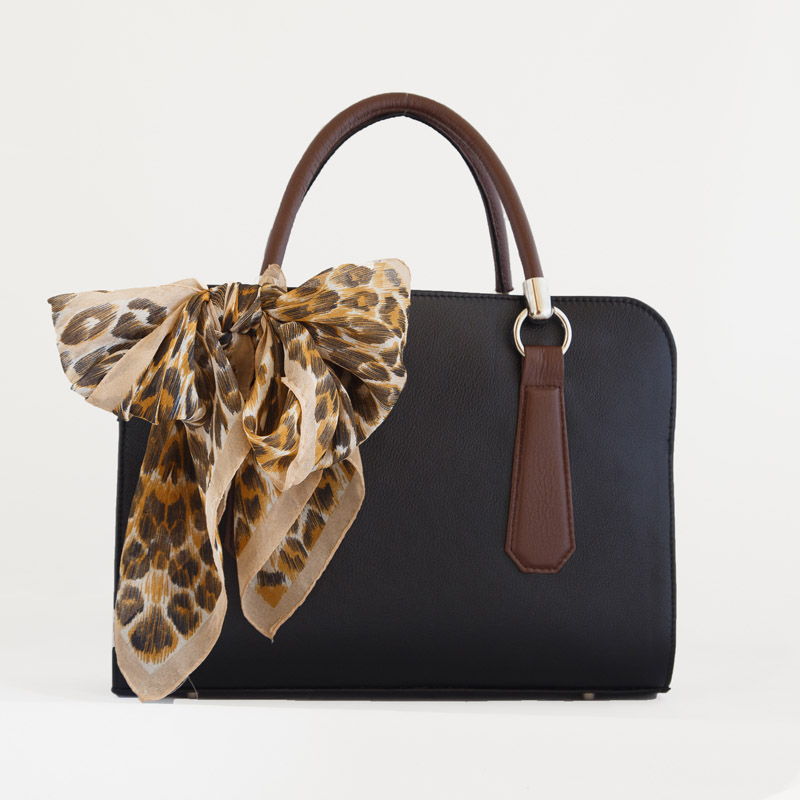 Business bag with scarf detail | Custom Leather Handbags