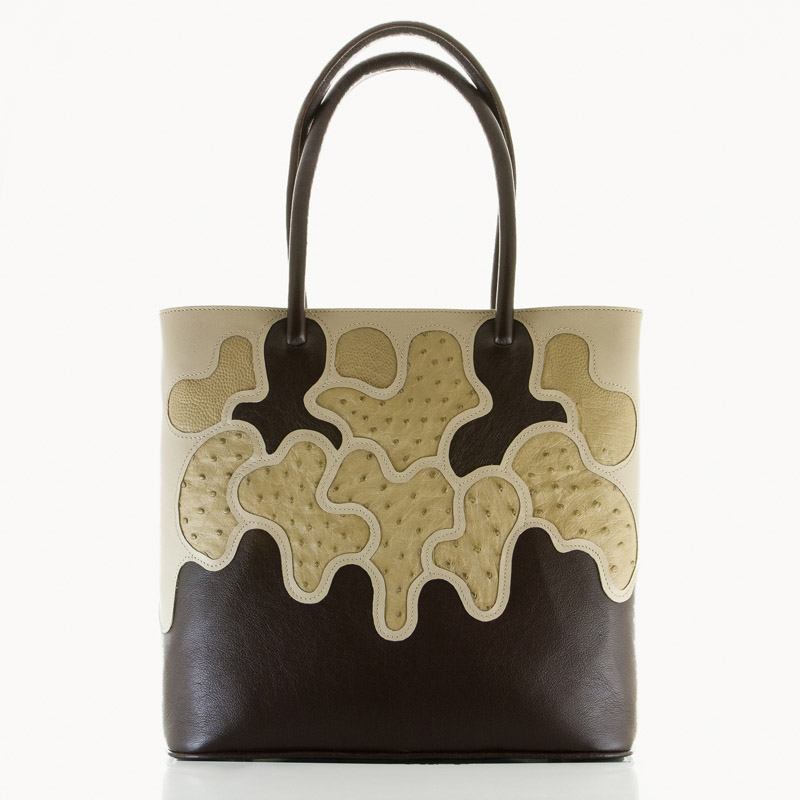 Tote bag decorated with ostrich detail | Decorated tote bag