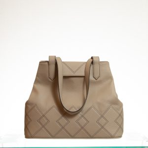 Beige quilted tote bag