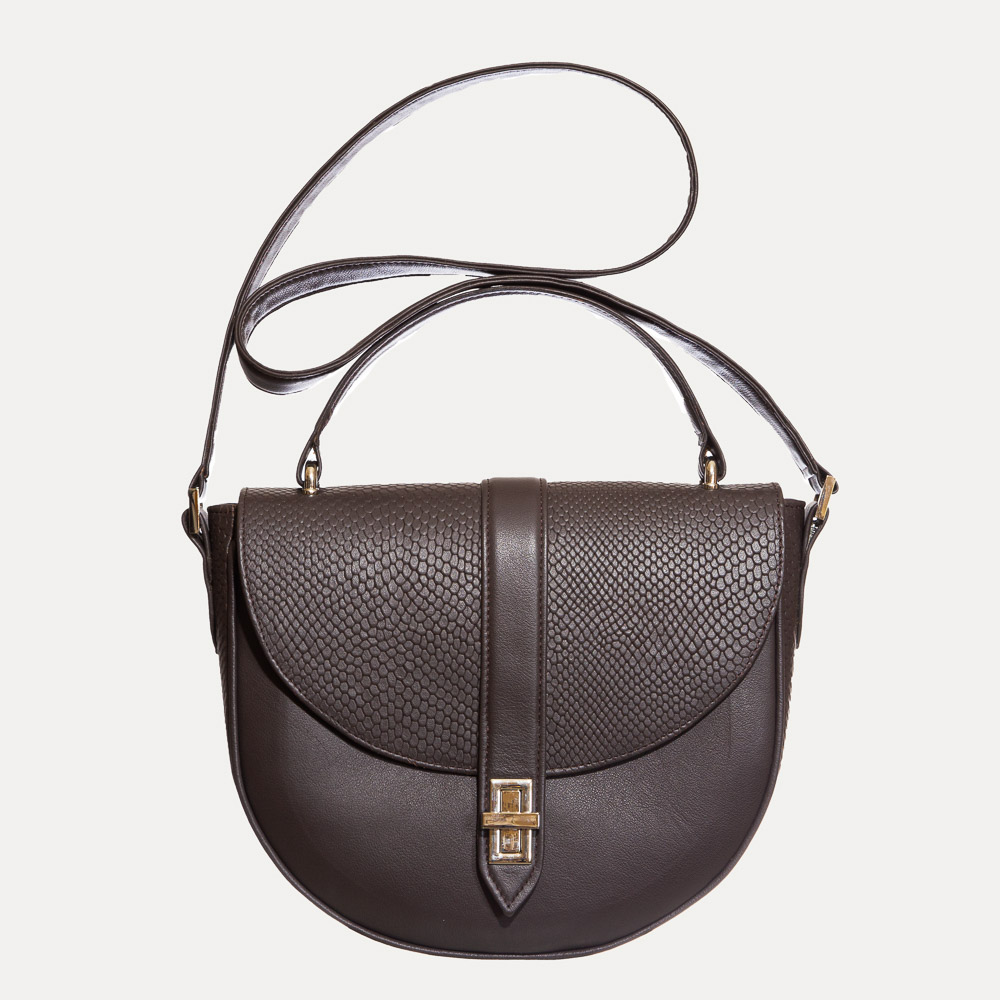 Dark brown half moon bag | Leather Bags